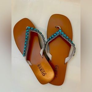NWOT Turquoise Jeweled Sandals